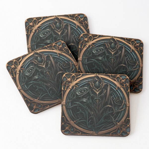 Item preview, Gothic Roses and Vines Coaster - Unique Floral Drink Holder  designed and sold by PandaTShirtShop.