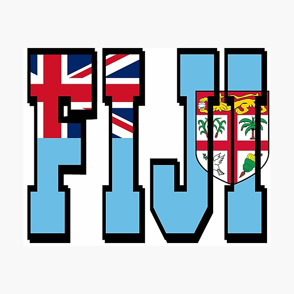 Item preview, Fiji Country Flag Typography designed and sold by TravelWish.