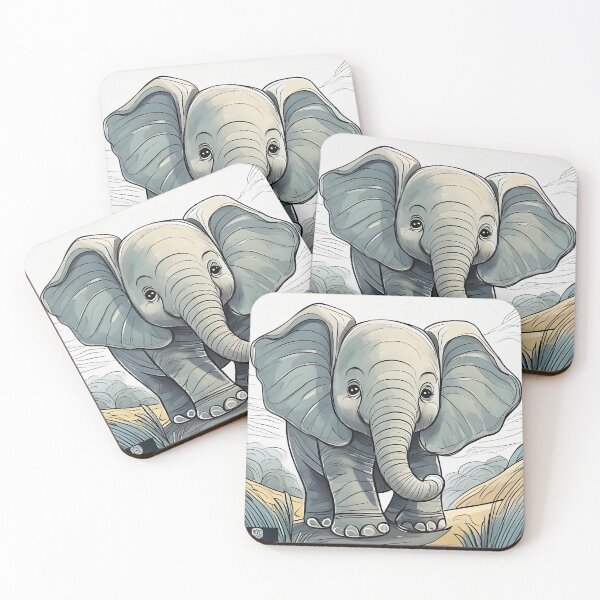 Item preview, Baby Elephant designed and sold by PawPrintLines.