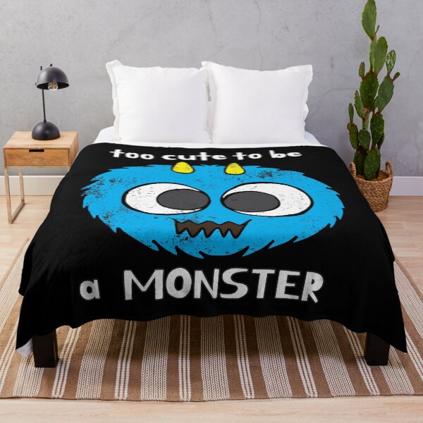 Item preview, Whimsical Monster Illustration with "Too Cute to Be a Monster" designed and sold by RuyaFab.