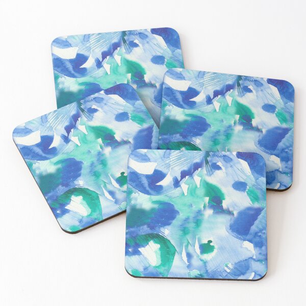 Item preview, Blue and green ink, abstract pattern designed and sold by TupinaDesign.