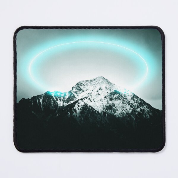 Item preview, Black and white snowy mountain mysterious blue light designed and sold by Patrik Lovrin.
