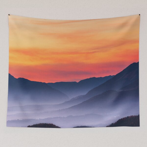 Item preview, Burning sunset and fog in valley designed and sold by Patrik Lovrin.