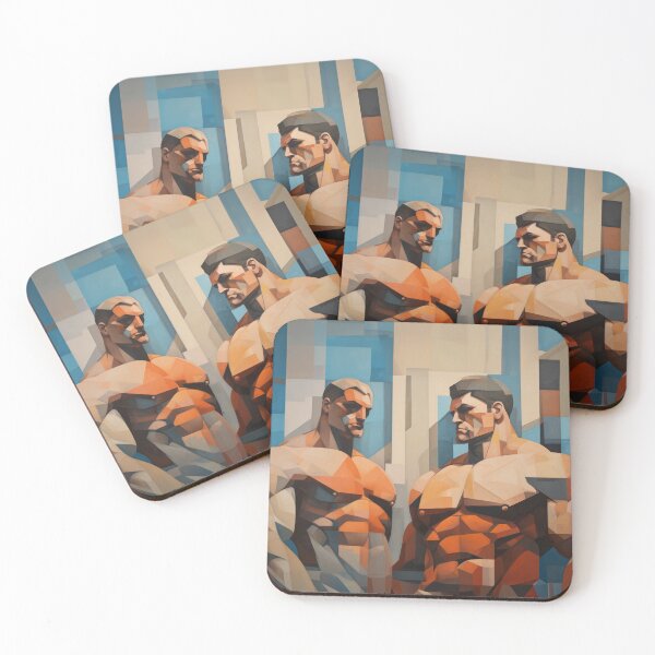 Item preview, Cubism bodybuilder oil painting designed and sold by BeautyofMasc.