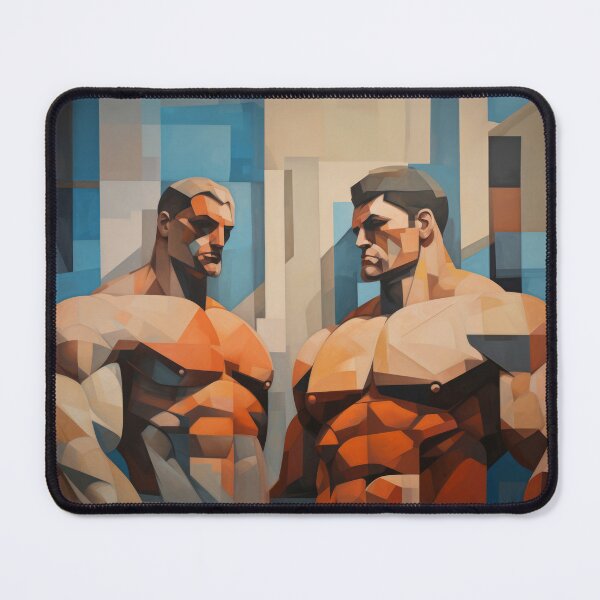 Item preview, Cubism bodybuilder oil painting designed and sold by BeautyofMasc.