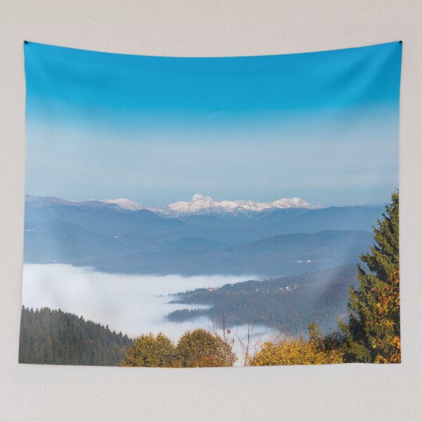 Item preview, Autumn fog below mountain Triglav designed and sold by Patrik Lovrin.