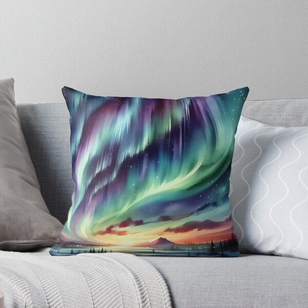 Item preview, Water-Colored Wonders in the Sky #65 Throw Pillow designed and sold by LLdreams.