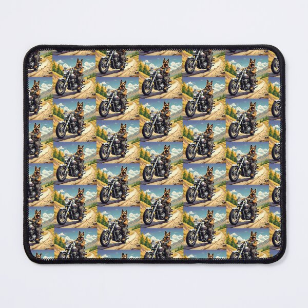 Item preview, German Shepherd & Motorcycle designed and sold by AmazingBackDrop.