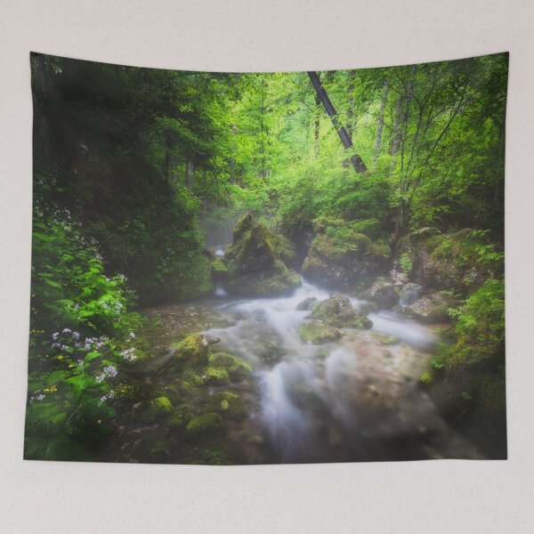 Item preview, River flowing through enchanted green forest designed and sold by Patrik Lovrin.