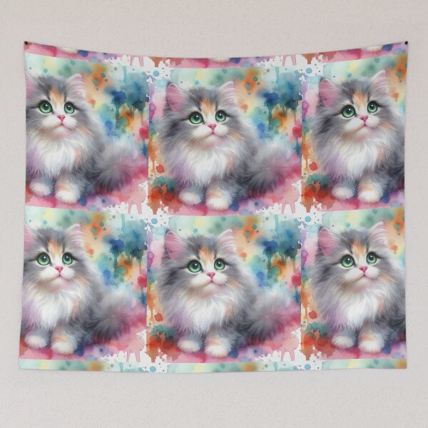 Item preview, “Kitty’s Secret Garden”: Shhh, don’t disturb the floral conspiracies! designed and sold by Dominika Farkašová.
