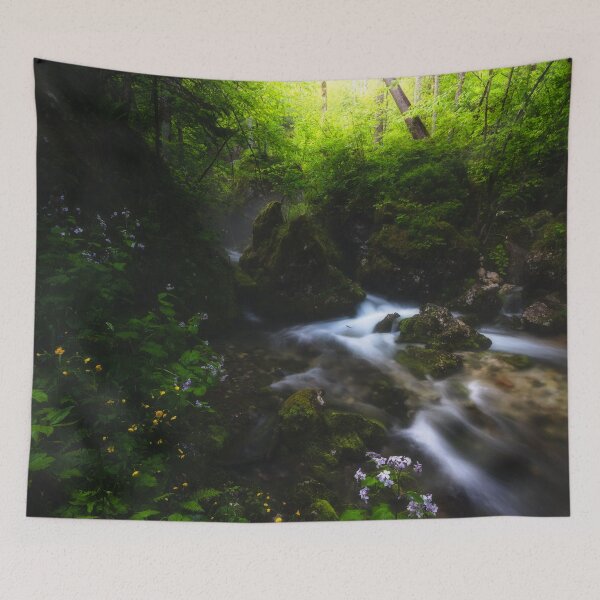 Item preview, Spring flowers in enchanted river forest designed and sold by Patrik Lovrin.