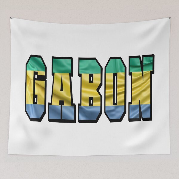 Item preview, Gabon Country Flag Typography designed and sold by TravelWish.