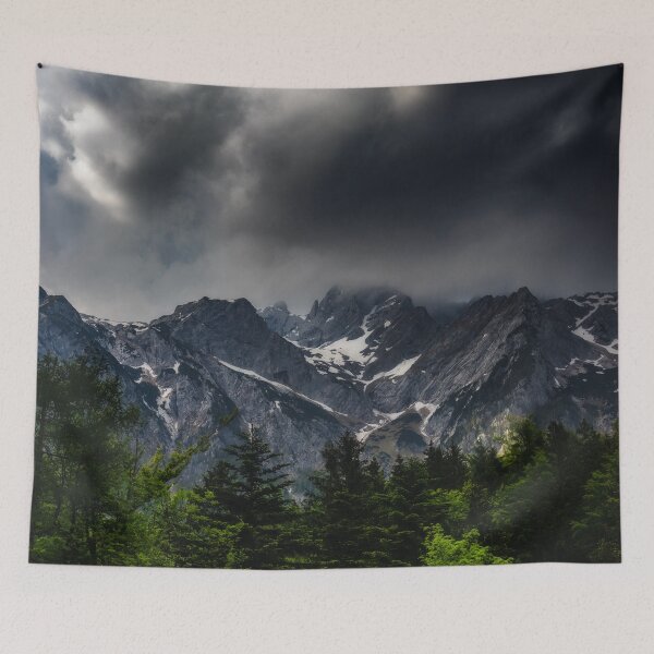 Item preview, Stormy skies above mountains and spring forest designed and sold by Patrik Lovrin.