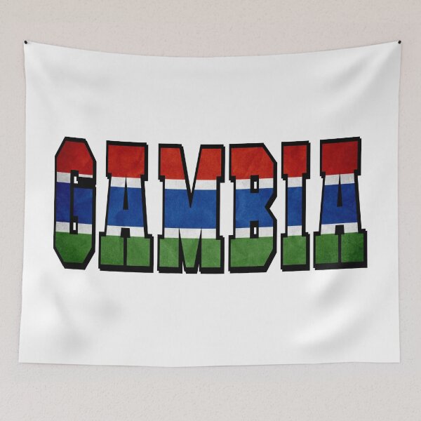 Item preview, Gambia Country Flag Typography designed and sold by TravelWish.