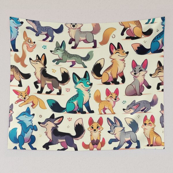 Item preview, Coyote Cartoon Pattern with multiple colours designed and sold by Akshay Pokhunram.