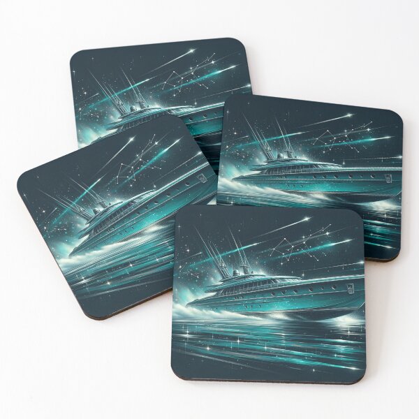 Item preview, Turquoise Yacht: Celestial Voyage in Nostalgia designed and sold by ByDigitalDream.