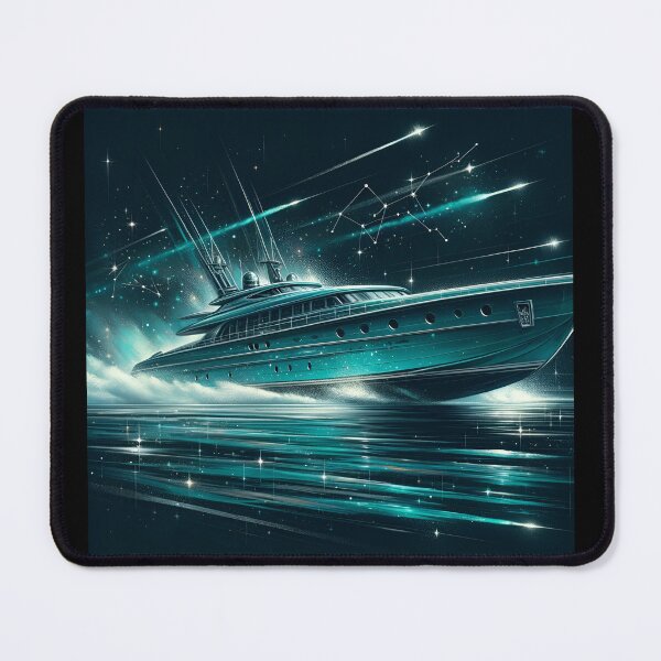 Item preview, Turquoise Yacht: Celestial Voyage in Nostalgia designed and sold by ByDigitalDream.