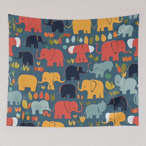 Item preview, Happy little elephants designed and sold by artworkpro2024.