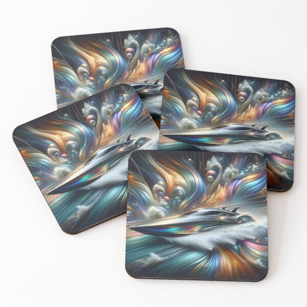 Item preview, Ethereal Yacht Oceanic Rush Abstract Vibrance designed and sold by ByDigitalDream.