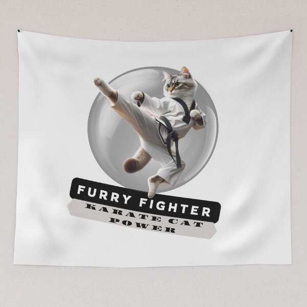 Item preview, Furry Fighter: Karate Cat Power designed and sold by Hungry-Murphy.