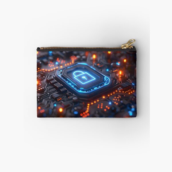 Item preview, Digital lock icon, intricately designed and illuminated in blue, symbolizing robust security features designed and sold by artumbre.