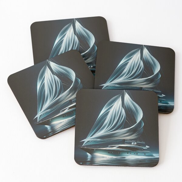Item preview, Teal Yacht Serene Winds Abstract Luxury designed and sold by ByDigitalDream.