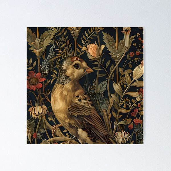 Item preview, Finch elegante en jardín ornamental designed and sold by HarperFox.