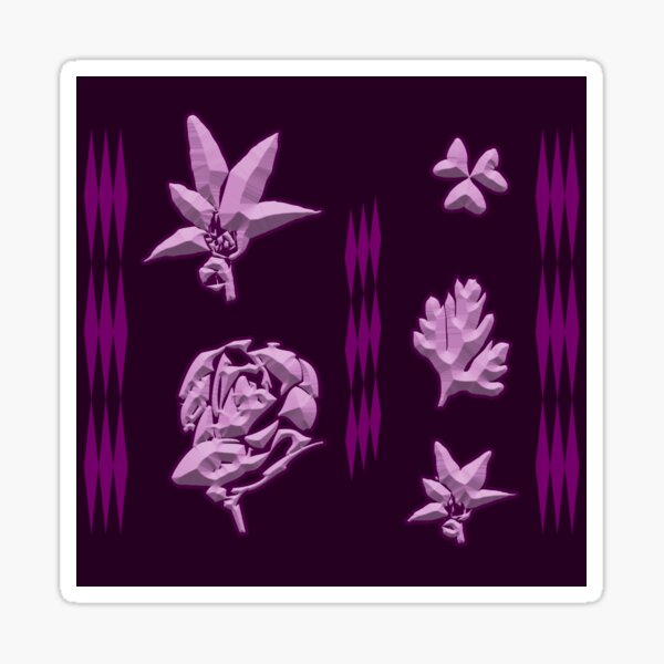 Vista previa del artículo con la obra «Lirios y Rosas tallados en piedra sobre fondo violeta oscuro», diseñado y vendido por mavicfe.
