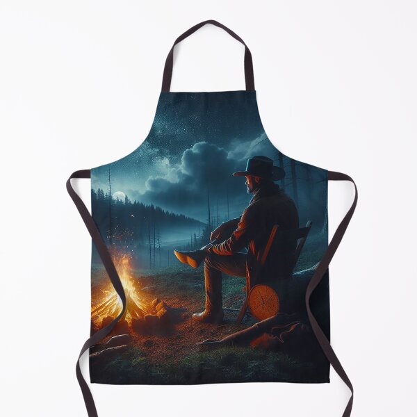 Item preview, Cowboy Sitting By Campfire At Night designed and sold by EdgyEdgeArt.