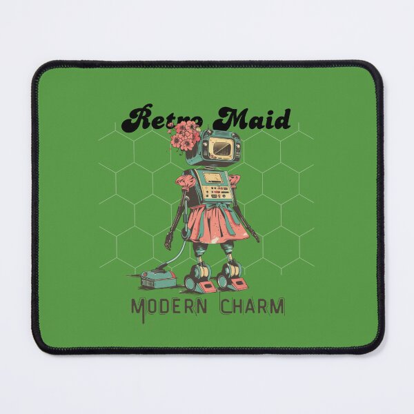 Item preview, Retro Housewife Robot Cleaning with Vacuum - Automaton Maid Cubism Art designed and sold by zax454.