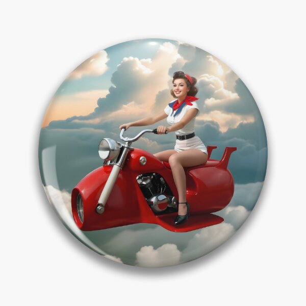 Item preview, Pin-up girl on skycykle II designed and sold by NEOCHRONOS.