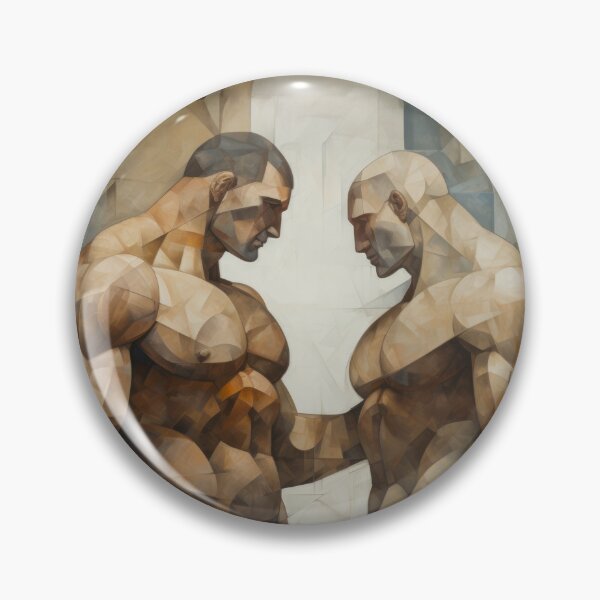 Item preview, Cubism bodybuilder oil painting designed and sold by BeautyofMasc.
