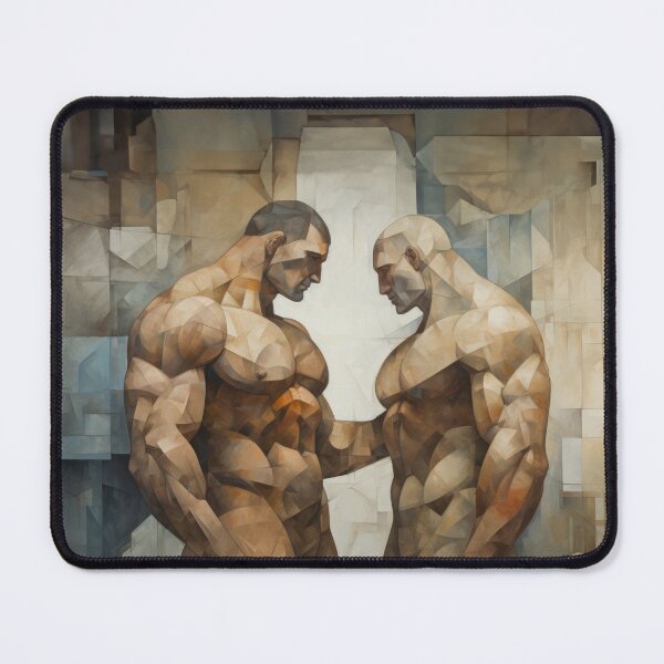 Item preview, Cubism bodybuilder oil painting designed and sold by BeautyofMasc.