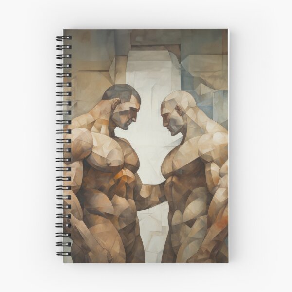 Item preview, Cubism bodybuilder oil painting designed and sold by BeautyofMasc.