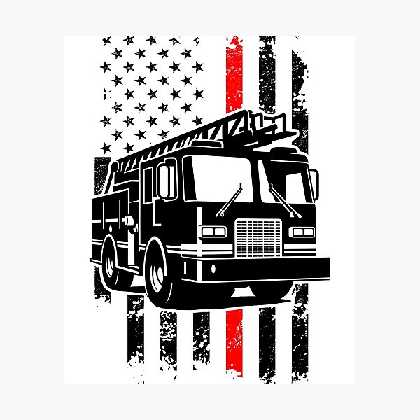 Item preview, Fireman American Flag Firefighter Thin Red Line designed and sold by TKsTees.
