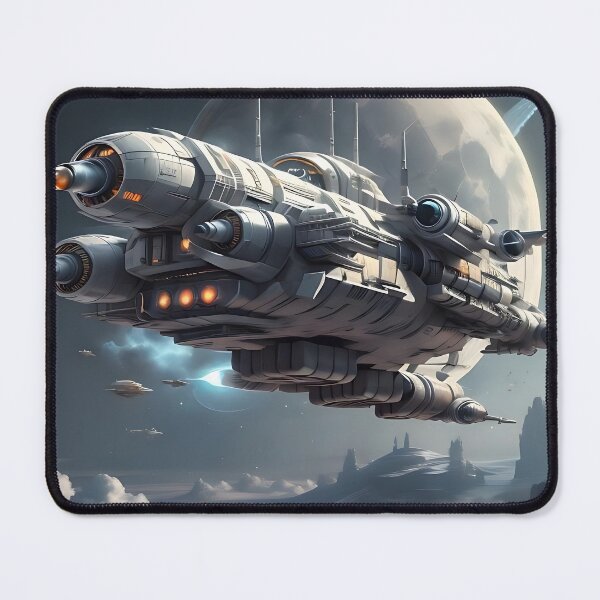 Item preview, Large spaceship over planet surface during landing designed and sold by Frostquest.
