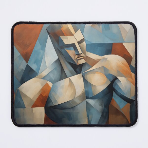 Item preview, Cubism bodybuilder oil painting designed and sold by BeautyofMasc.
