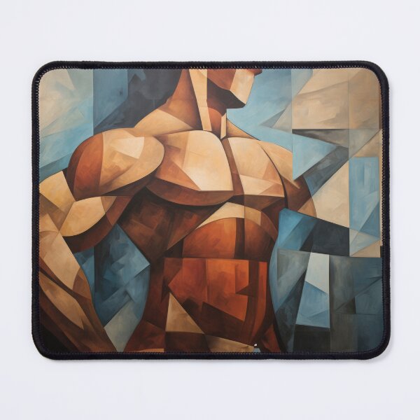 Item preview, Cubism bodybuilder oil painting designed and sold by BeautyofMasc.