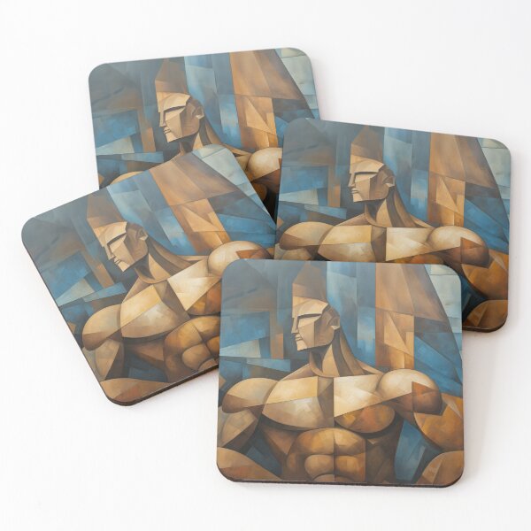 Item preview, Cubism bodybuilder oil painting designed and sold by BeautyofMasc.