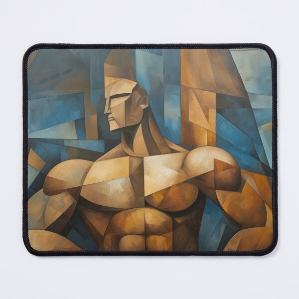 Item preview, Cubism bodybuilder oil painting designed and sold by BeautyofMasc.