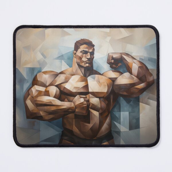 Item preview, Cubism bodybuilder oil painting designed and sold by BeautyofMasc.