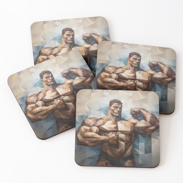 Item preview, Cubism bodybuilder oil painting designed and sold by BeautyofMasc.