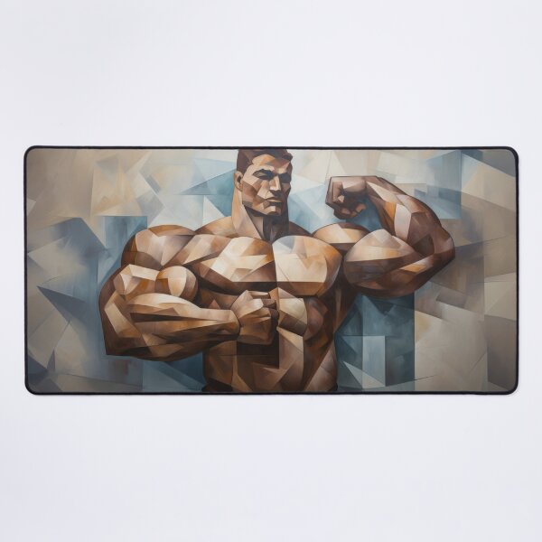 Item preview, Cubism bodybuilder oil painting designed and sold by BeautyofMasc.