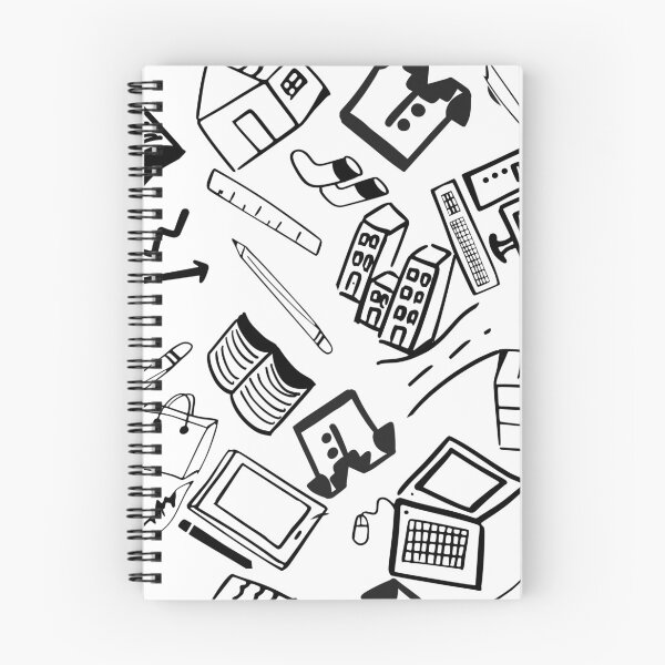 Item preview, school doodle black and white line hand drawn, simple icon seamless pattern designed and sold by pipikijung.
