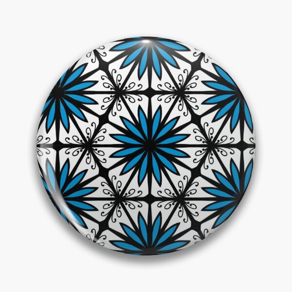 Item preview, Blue flower with hexagons patter, repeat seamless simple vintage  designed and sold by pipikijung.