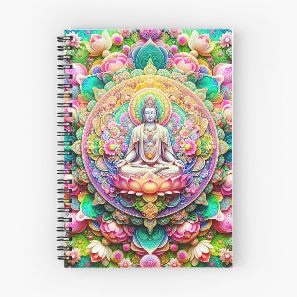 Item preview, Spring Avalokiteshvara Psychedelic Floral Fractal Mandala 1 designed and sold by GuyBlank.