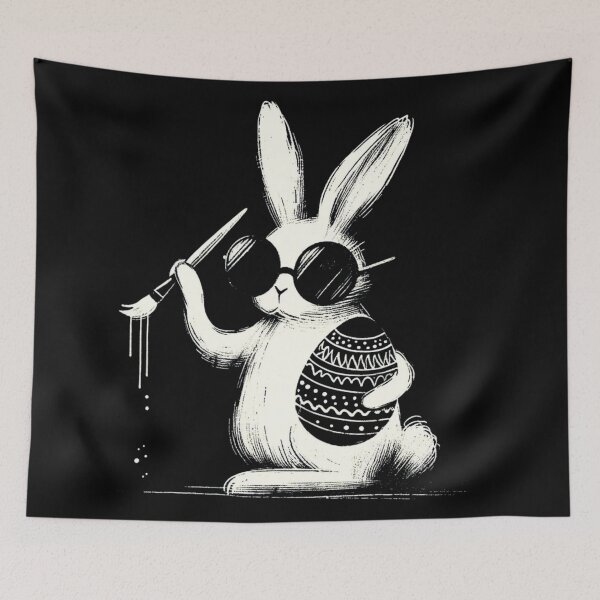 Item preview, Happy Easter - Funny Easter - Cool Bunny Artist at Work designed and sold by Sovi14.