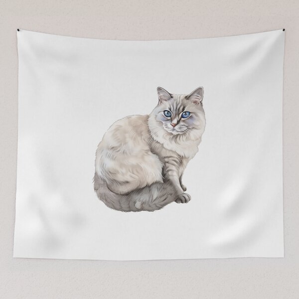 Item preview, The cat's piercing blue gaze designed and sold by Marie Colençon.