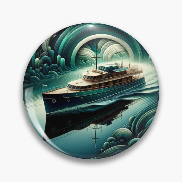 Item preview, Emerald Yacht: Serene Oceanic Abstract Scene designed and sold by ByDigitalDream.