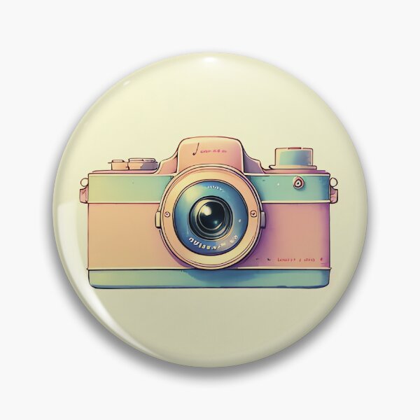 Item preview, Soft Pastel Pink Color Vintage Camera Drawing designed and sold by thejoyker1986.
